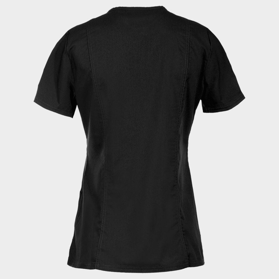 Дамска медицинска туника CHEROKEE WRAP BLACK WWE610 - Image 2