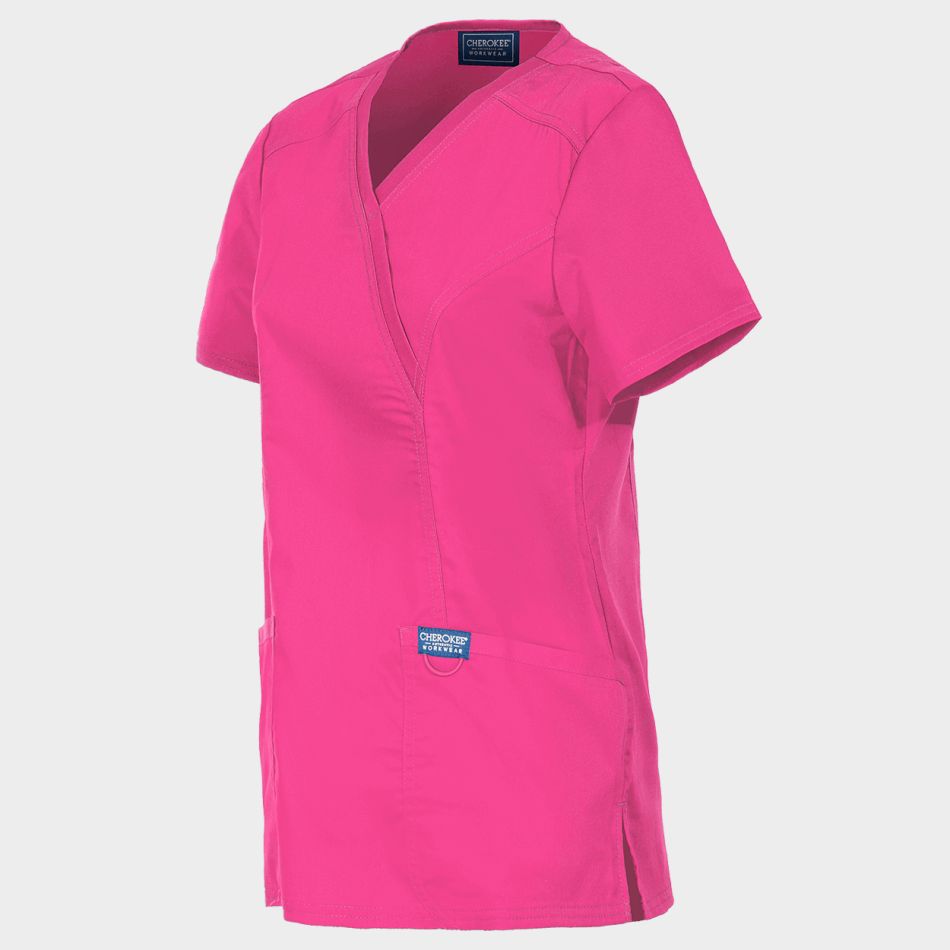 Дамска медицинска туника CHEROKEE WRAP PINK WWE610 - Image 3