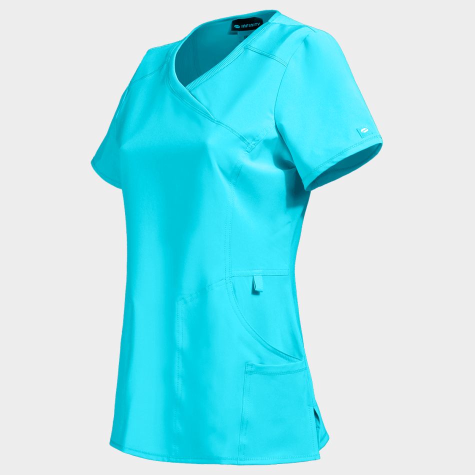 Дамска медицинска туника CHEROKEE WRAP TURQUOISE CKE2625A - Image 3