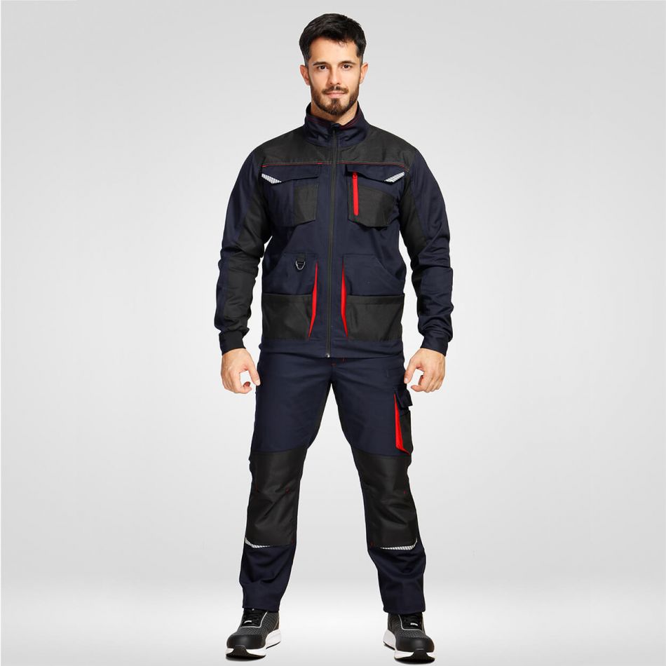 Работен панталон KASTOR STRETCH DARK BLUE/RED - Image 3