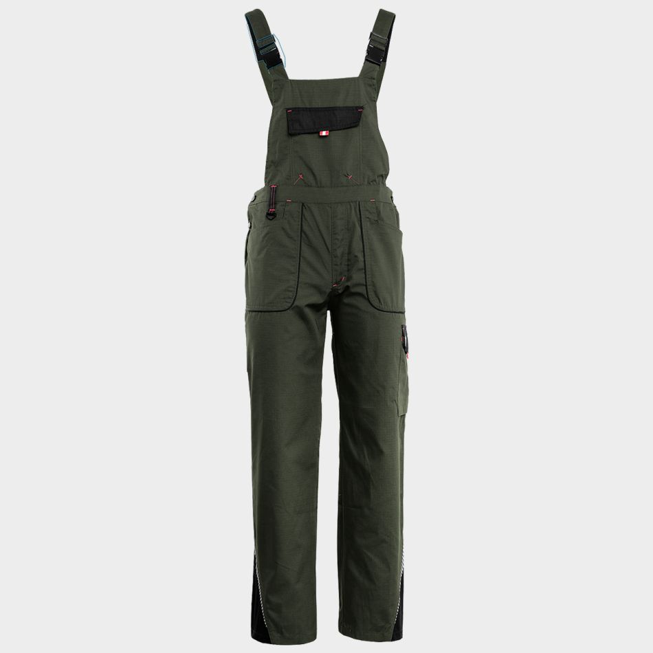 Работен полугащеризон PRISMA SUMMER OLIVE/BLACK