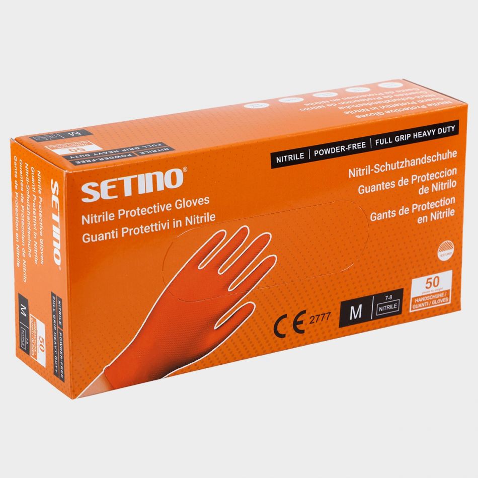 Еднократни ръкавици от нитрил SETINO NITRILE ORANGE