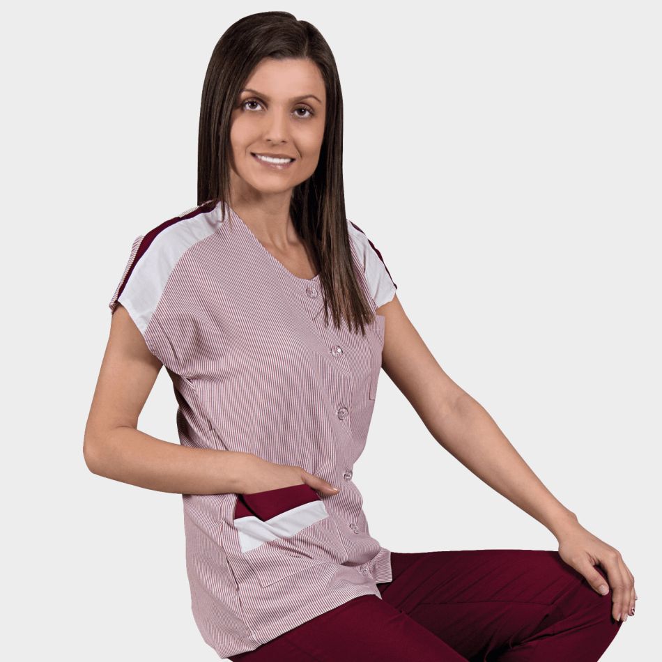 Дамска работна туника ZEBRA BORDEAUX - Image 2